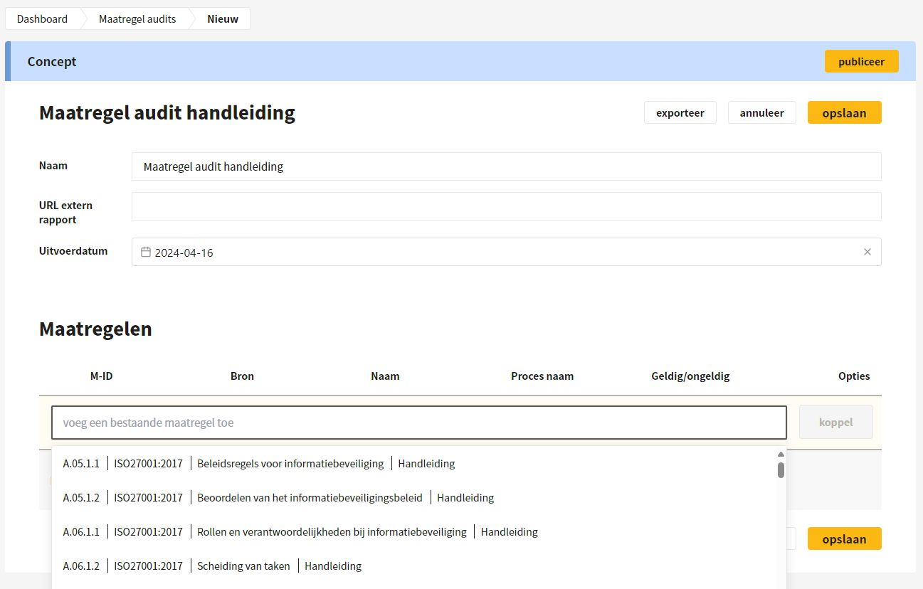 Uitleg maatregelaudit