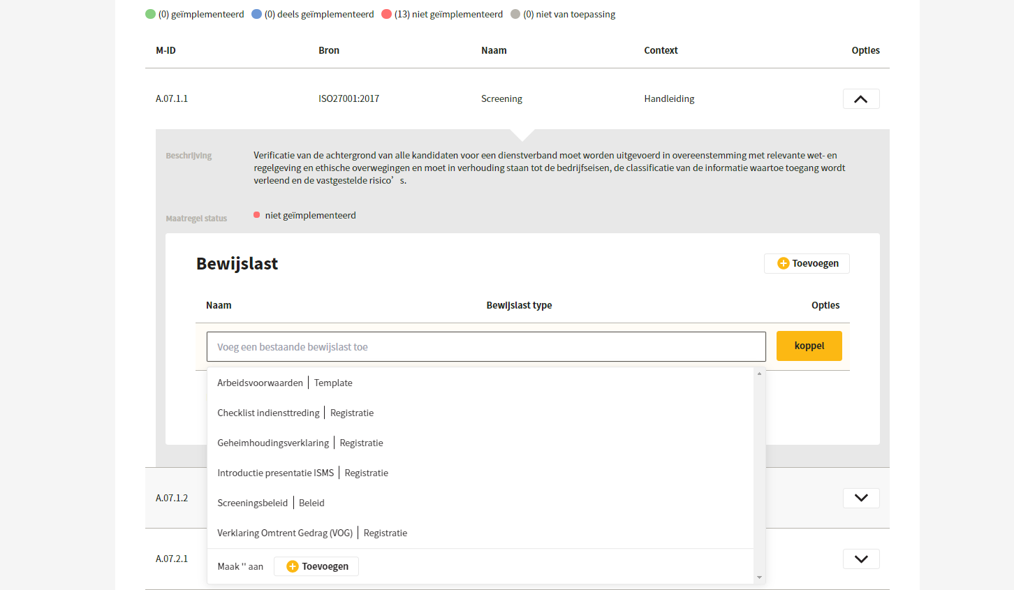 Koppelen bewijslast onder maatregelen