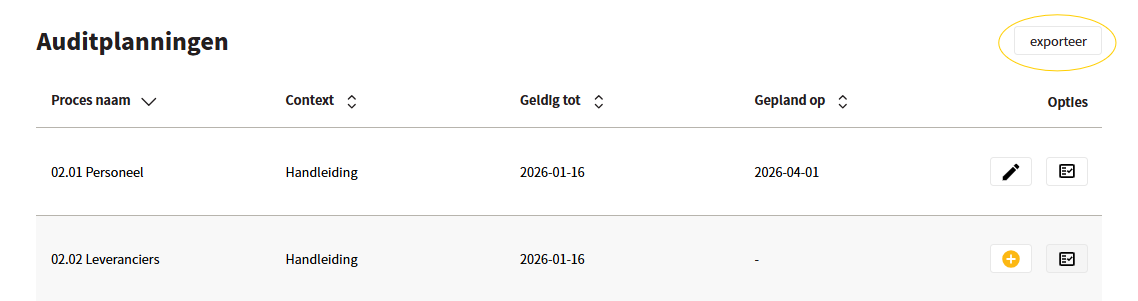Auditplanning exporteren