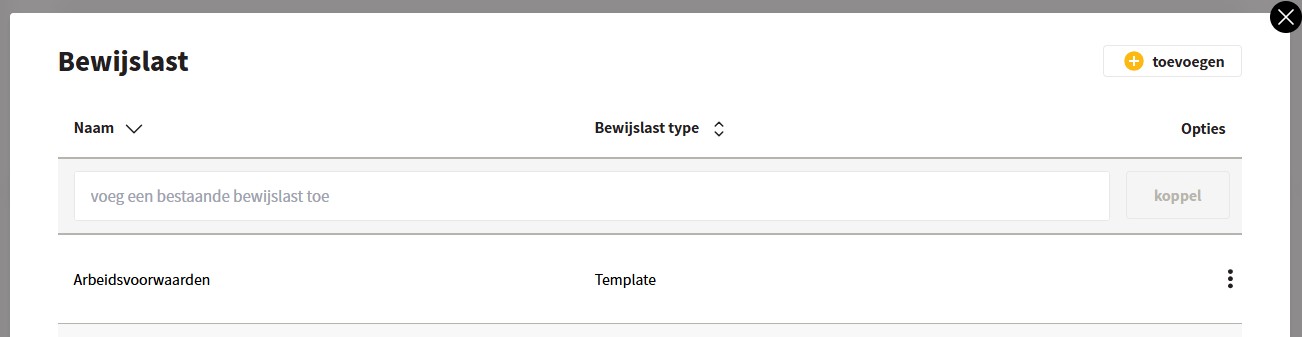 Aanmaken bewijslast onder proces