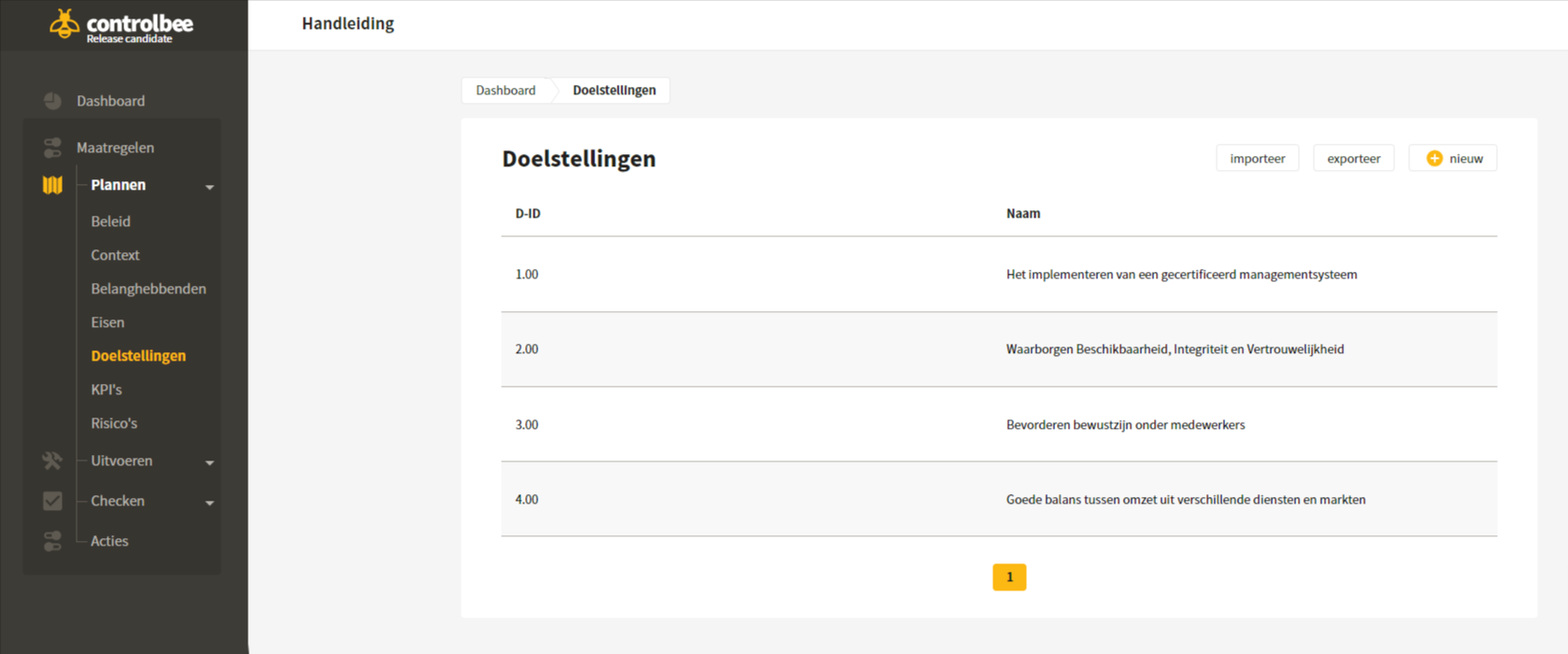 Uitleg doelstelling